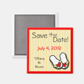 ビーチサンダルセーブザデートマグネット マグネット (正面/裏面)