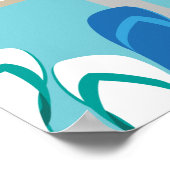 ビーチサンダルゾーンアクアウェディングレセプションサイン ポスター (角)