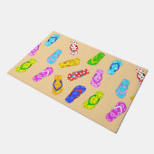 ビーチサンダルパターンウェルカムビーチ ドアマット (アングル)