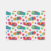 ビーチサンダルパターン フリースブランケット (正面(横))