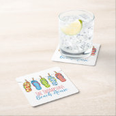 ビーチサンダルパーソナライズされたお洒落ビーチハウス スクエアペーパーコースター (インサイチュ)