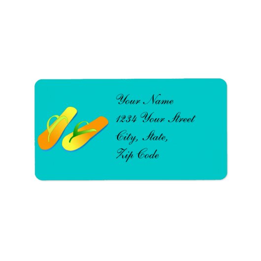 ビーチサンダルビーチ結婚式住所 シール (正面)