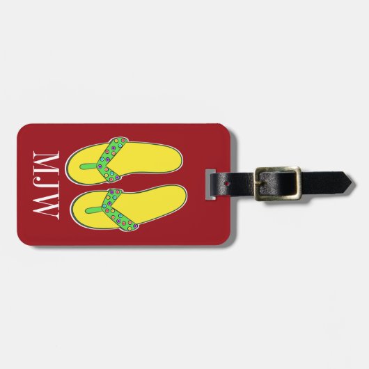 ビーチサンダルラゲッジタグ3 違うバック文字 ラゲッジタグ (正面横)