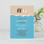 ビーチサンダル婚約パーティ招待状 招待状 (スタンド正面)