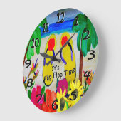 ビーチサンダル島の時間壁の時計。 ラージ壁時計 (傾斜)