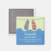 ビーチサンダル日付マグネットの保存 マグネット (正面/裏面)