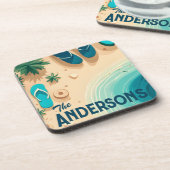 ビーチサンダル署名のビーチ コースター (左側)