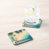 ビーチサンダル署名のビーチ コースター (右側)