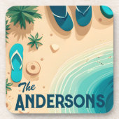 ビーチサンダル署名のビーチ コースター (正面)