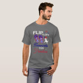 ビーチサンダル花火とフリーダムアメリカ国旗4日 Tシャツ (正面フル)