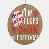 ビーチサンダル花火と自由7月4日 セラミックオーナメント (左)
