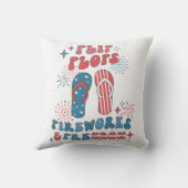 ビーチサンダル花火の自由 クッション (裏面)