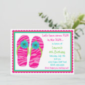 ビーチサンダル誕生日招待状 招待状 (スタンド正面)