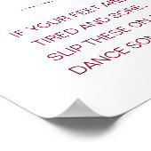 ビーチサンダル踊りシューズブルゴーニュ結婚のサイン ポスター (角)