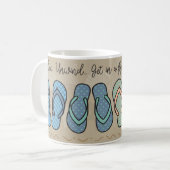 ビーチサンダル-カッコいい コーヒーマグカップ (正面左)