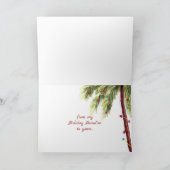 ビーチサンダル、パームツリー、クリスマスライトビーチ シーズンカード (内部)