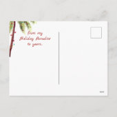 ビーチサンダル、パームツリー、クリスマスライトビーチ シーズンポストカード (裏面)