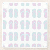 ビーチサンダル：明るい白ヴィンテージ。 ガラスコースター (裏面)