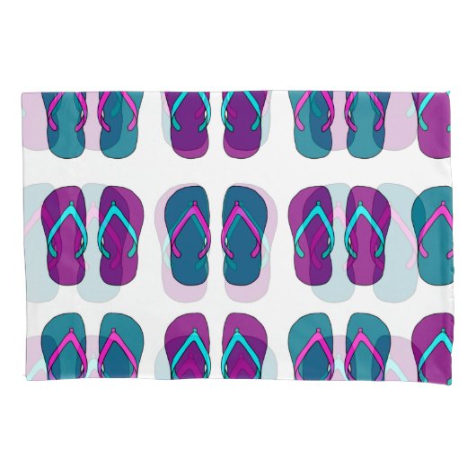 ビーチサンダル：明るい白ヴィンテージ。 枕カバー (正面)