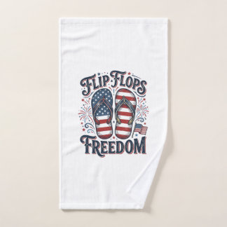ビーチサンダル 自由 愛国 サマーTシャツ デザイン_1 ハンドタオル