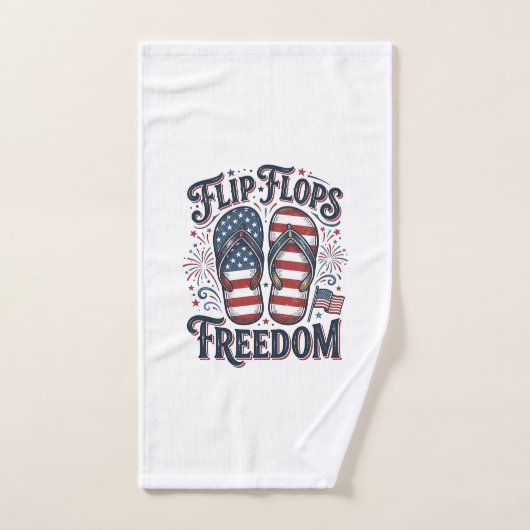 ビーチサンダル 自由 愛国 サマーTシャツ デザイン_1 ハンドタオル (ハンドタオル)