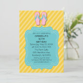 ビーチサンダル 誕生日パーティー招待状 招待状 (スタンド正面)