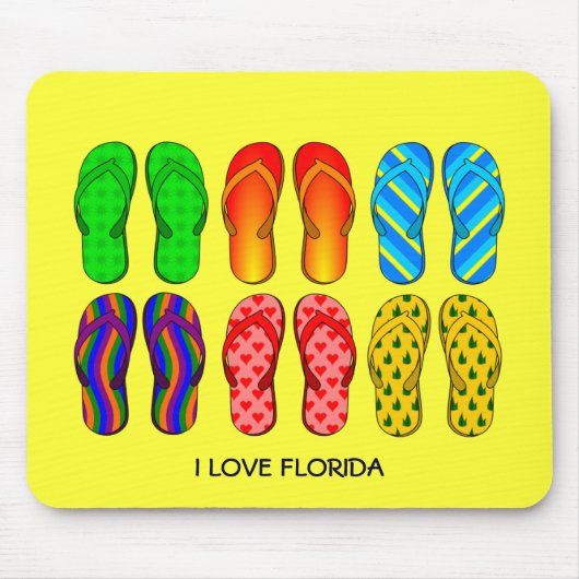 ビーチサンダル「I Love Florida」 マウスパッド (正面)