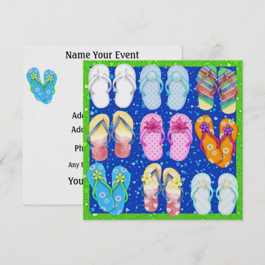 ビーチサンダル- SRF 招待状 (正面/裏面)