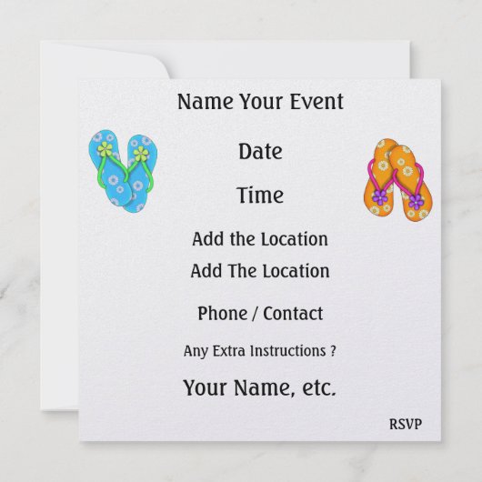 ビーチサンダル- SRF 招待状 (裏面)