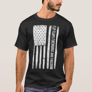 ビーチサンダルFireworksのFreedom7月4日パーティー Tシャツ
