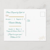 ビーチサンディショアスターフィッシュRSVPポストカード インビテーションポストカード (裏面)