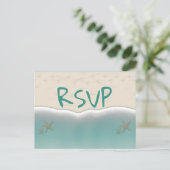 ビーチサンディショアスターフィッシュRSVPポストカード インビテーションポストカード (スタンド正面)