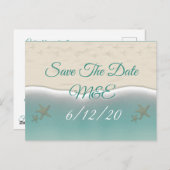 ビーチサンディショアヒトデ日付ポストカードを保存 ポストカード (正面/裏面)