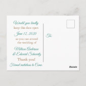 ビーチサンディショアヒトデ日付ポストカードを保存 ポストカード (裏面)