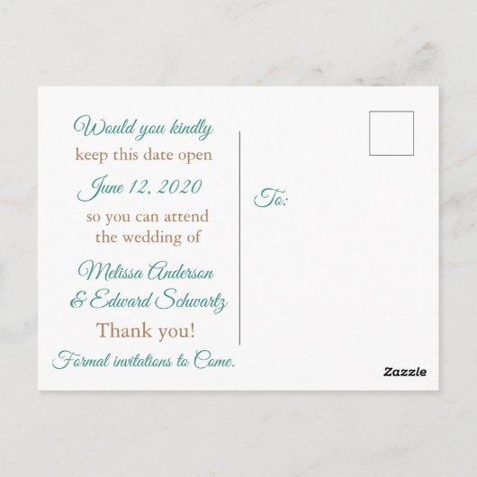 ビーチサンディショアヒトデ日付ポストカードを保存 ポストカード (裏面)