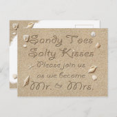 ビーチサンディ足指サルティキス日付を保存 案内ポストカード (正面/裏面)