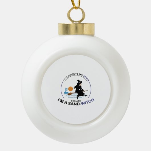 ビーチサンドウィッチハローウィンパーティ セラミックボールオーナメント (正面)