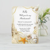 ビーチサンドキャッスルウェディングブライズメイド招待状 招待状 (スタンド正面)