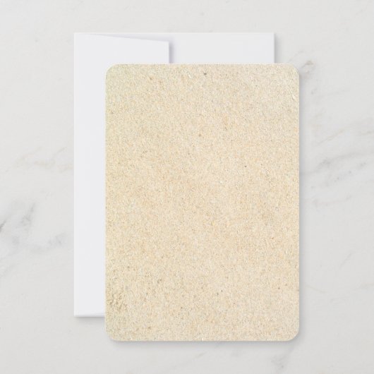 ビーチサンドキャッスルウェディング日付カードを保存 セーブザデート (裏面)