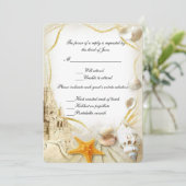 ビーチサンドキャッスル結婚式返信カード 招待状 (スタンド正面)