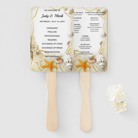 ビーチサンドキャッスル結婚式 プログラムファン ハンドファン (正面&裏面)