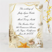 ビーチサンドキャッスル結婚式 プログラム (黄色い花)