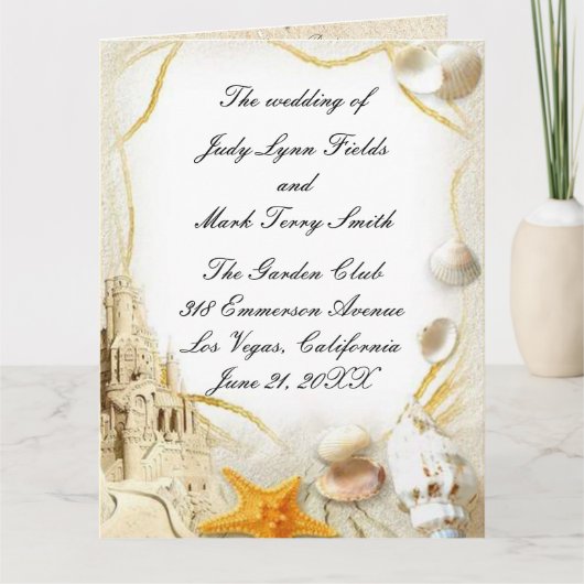 ビーチサンドキャッスル結婚式 プログラム (正面)