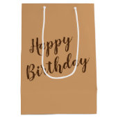 ビーチサンドキャッスル誕生日 ミディアムペーパーバッグ (裏面)