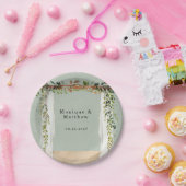 ビーチサンドキャノピエレガントトロピカルモダン結婚ズ ペーパープレート (パーティー)