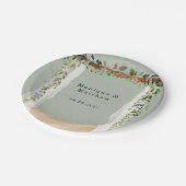 ビーチサンドキャノピエレガントトロピカルモダン結婚ズ ペーパープレート (アングル)