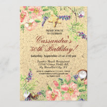 ビーチサンドシェルズウォーターカラーフローラ50th誕生日