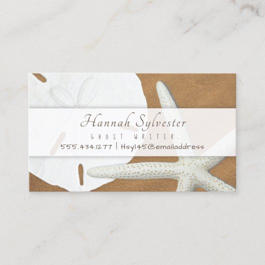 ビーチサンドシーシェルシンプルズの名刺テンプレート 名刺 (正面)