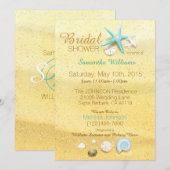 ビーチサンドシーシェルビーチブライダルシャワー 招待状 (正面/裏面)