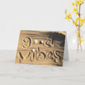 ビーチサンドシーシェルフォトグッドビベス引用文おもしろい カード (黄色い花)